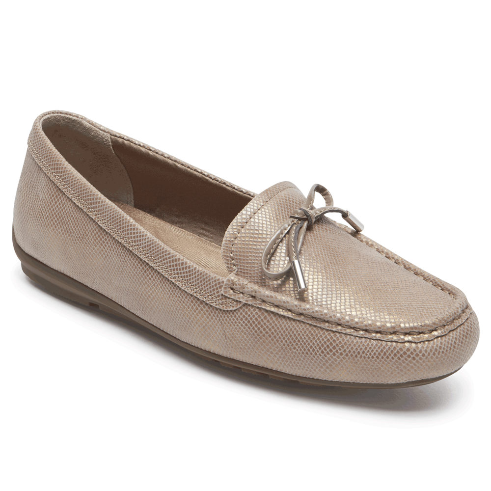 Rockport Ballettsko Dame Beige - Total Motion Driving Moc - FDMC47635